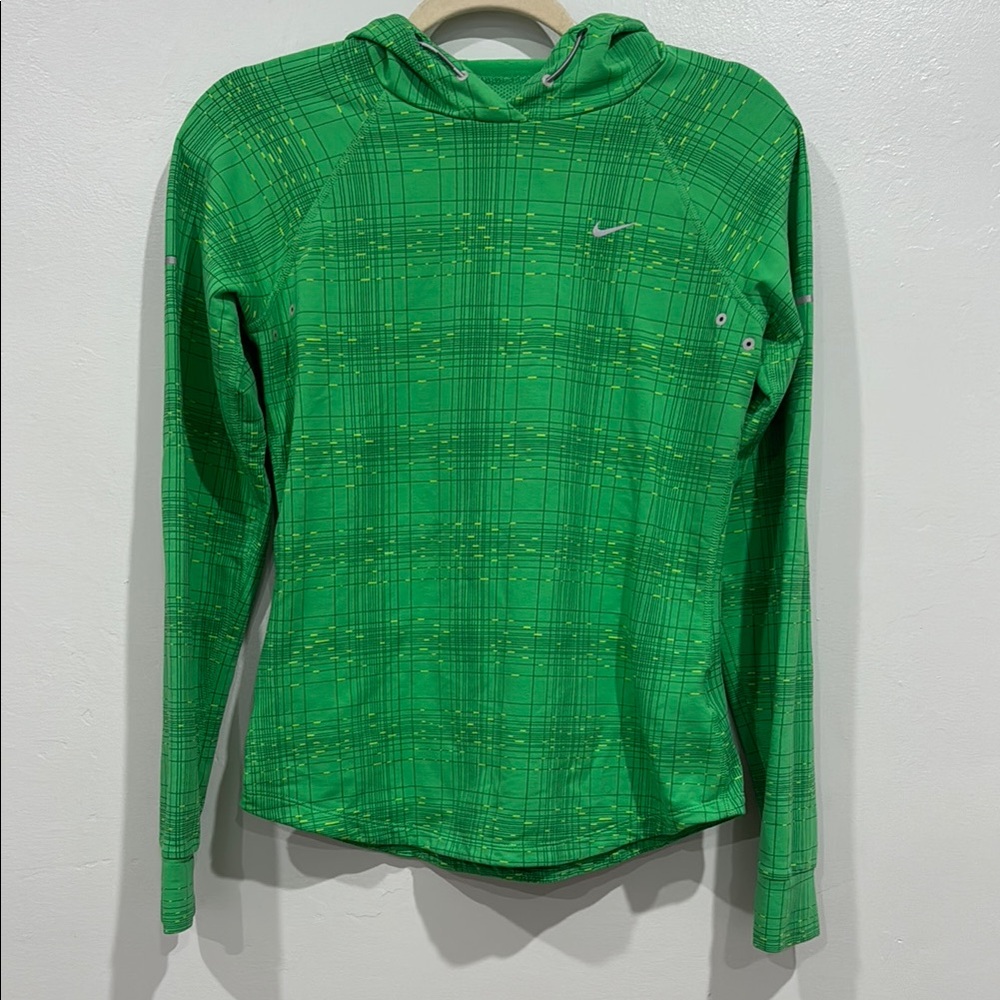 Nike Dri-Fit Vibrant Green Checkered Hoodie